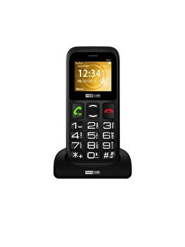 Telefon Mobil MaxCom Comfort MM426, Buton SOS, 2G, Dual SIM (Negru), Maxcom
