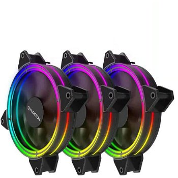 Ventilator Halo RGB Rainbow Three Fan Pack, Floston