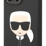 Karl Lagerfeld Husa MagSafe Liquid Silicone Karl Head iPhone 14 Pro Negru