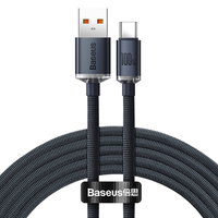 Cablu periferice Baseus USB tip A Male la USB-C Male, 2 m, 100 W, Negru