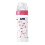 Biberon Chicco WellBeing PP girl 250ml t.s. flux mediu 2+luni 0BPA, CHICCO