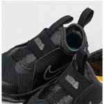 Nike, Pantofi sport slip-on cu insertii de piele Flex Runner 2, Negru stins, 17 EU
