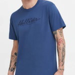 Hollister Co. tricou din bumbac barbati, culoarea albastru marin, cu imprimeu, Hollister Co.
