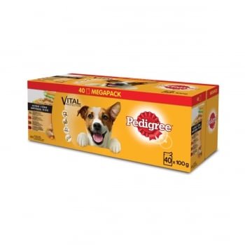 PEDIGREE Vital Protection, pachet mixt, plic hrană umedă câini, 40 x 100g, Pedigree