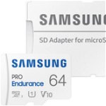 Micro SDXC PRO Endurance (2022) UHS-1 Clasa 10 64GB + Adaptor SD, Samsung