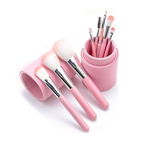 Set 8 Pensule Makeup Profesionale si Cutie Depozitare Roz, OEM