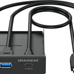 HUB USB Graugear GRAUGEAR USB-HUB Multi Front Panel, USB 3.2 Gen2 Type-C retail, Graugear