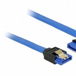 Cablu componente DeLOCK SATA-III Female - SATA-III Female, conector 90 grade, unghi dreapta, 0.2m, albastru