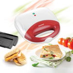 Heinner Sandwich maker SM-700WHR placi grill anti-adezive alb/rosu, Heinner