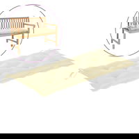 Perna banca de gradina vidaXL, alb crem, 120x50x7 cm, textil oxford, 1.2 kg