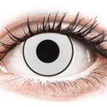 Lentile de contact colorate CRAZY LENS - White Black - lentile zilnice cu dioptrie (2 lentile), Gelflex