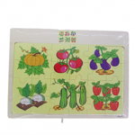 Set 6 puzzle- uri cu legume, 24 de piese, 30 cm, varsta 3 ani+, coordonare mana-ochi, multicolor, Scorpions Market