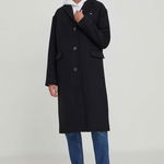 Tommy Jeans palton din lână culoarea bej, de tranziție DW0DW17232, Tommy Jeans