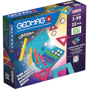 Set de constructie magnetic Geomag Glitter Panels 22 piese, 534, Geomag