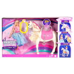 Papusa Barbie Princess Adventure cu cal, Mattel, Plastic, Multicolor