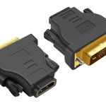 Adaptor HDMI - DVI, 4,5 x 4 x 1,5cm, negru, Pro Cart