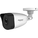 Camera de supraveghere Hikvision HiWatch IP Bullet, 2MP, lentila 2.8mm, IR 30metri, PoE, Support mobile monitoring, Alb/Negru