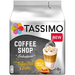Capsule cafea TASSIMO Jacobs Coffee Shop Toffee Nut Latte, 8 capsule cafea + 8 capsule lapte, 268g