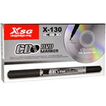 Marker permanent cu 2 varfuri rotunde pentru CD/DVD, XSG, Negru, 