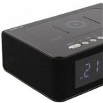 Boxa Bluetooth Tellur Paidia TLL161091, incarcator wireless Qi, Afisaj LED, Radio FM (Negru)