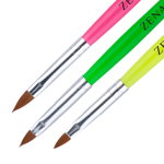 Set 3 pensule unghii pentru acril Zenail - nr 2, 4, 6, ZENAIL
