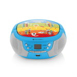Radio CD pentru copii GoGEN DECKO B, 2 x 0,8 W, Bluetooth, karaoke, microfon, MP 3, USB, AUX in, albastru, 