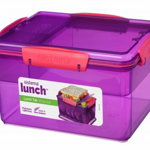 Cutie alimente plastic 4 compartimente Sistema Lunch 2.3L diverse culori, Sistema Plastics