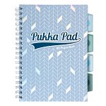 Caiet cu spirala si separatoare Pukka Pad Project Book Glee 200 pag matematica B5 albastru deschis, Pukka Pad