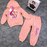 Trening Barbie, Vatuit, Corai, 2 Piese, Hanorac si Pantaloni, Pentru Fete, 3-7 Ani, CaroKids