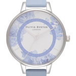 Ceasuri Femei OLIVIA BURTON Tea Party Leather Strap Watch 34mm Blue White