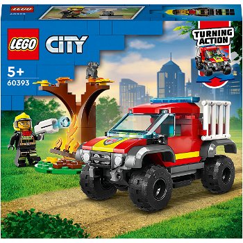 LEGO® City: Masina de pompieri 4x4 60393, 97 piese, Multicolor