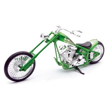 Motocicleta diecast tip Chopper verde 1 12 nr43493a3