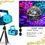 Pachet disco: Laser disco cu doua culori + Glob Disco cu Mp 3 player si telecomanda, Internet Shop Express