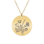Flora - Colier personalizat buchet flori banut din argint 925 placat cu aur galben 24K, BijuBOX