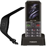 Telefon mobil MaxCom Comfort MM735, Single SIM, cu tracker GPS si bratara SOS (Negru), Maxcom