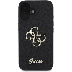 Guess Husa Fixed Glitter 4G Metal Logo iPhone 16 Negru