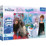 Puzzle Primo Super shape XXL 104 Disney Frozen. Lumea Annei si a Elsei Trefl, Trefl