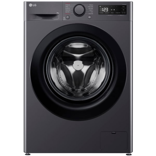Masina de spalat rufe frontala slim LG F2WR508SBM, Steam, 8 kg, 1200rpm, Clasa A, Motor Direct Drive, Smart Diagnosis, negru