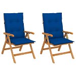 Set de 2 scaune de gradina cu perne colorate incluse