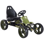 Kart cu pedale Homcom pentru copii 3-6 ani, reglabil, frana de mana, verde, 105x54x61cm
