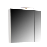Oglinda cu dulap baie Badenmob Seria 765, PAL, alb, 2 usi, 2 rafturi, 70 x 68 x 14.5 cm, Badenmob