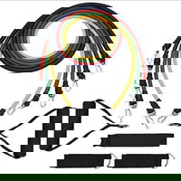 Sistem de antrenament fitness cu corzi extensibile, prinderi multiple, 11 piese Sistem de antrenament fitness cu corzi extensibile, prinderi multiple, 11 piese