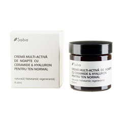 Crema multi-activa de noapte pentru ten normal cu ceramide si hyaluron, 60ml, Sabio, Sabio