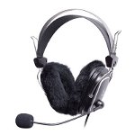 Casti cu microfon A4TECH (HS-60) Comfortfit, profesionale cu fir de 2m, frecventa 20Hz - 20kHz, sensibilitate 97dB, cu jack de 3.5mm si pernute de protectie, culoare: negru, Ugreen