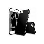 Husa iPhone 7 / iPhone 8 Ringke SLIM GLOSS BLACK + BONUS folie protectie display Ringke