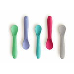 Set 5 lingurite, spoon, silicon, textura moale, anti-bacteriene si non-alergice, fara bpa, bbluv, pink, BBluv