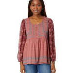 Imbracaminte Femei Lucky Brand Long Sleeve Printed Tunic Ash Rose Multi, Lucky Brand