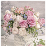 Tablou GM528, Buchet trandafiri, Pictura cu Diamante, Goblen cu pietre 5D, cu rama de lemn, 40 x 50 cm