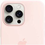 Husa Protectie Spate Apple Silicone Case MagSafe pentru Apple iPhone 15 Pro (Roz), Apple