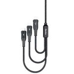 Cablu Benks D25 3in1 MicroUSB + 2x Lightning 1.5m Negru